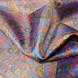 Polyester Paisley lining -blues and red