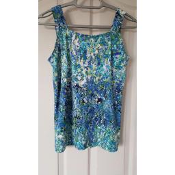Blue polyester floral Jersey