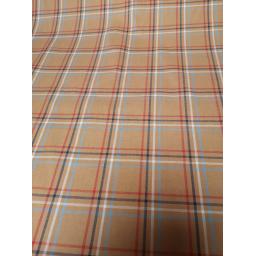Camel, Red white and blue cotton check fabric.jpg
