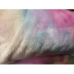 Rainbow pastel fake fur fabric