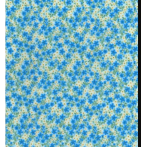 Blue and yellow Ditsy cotton poplin