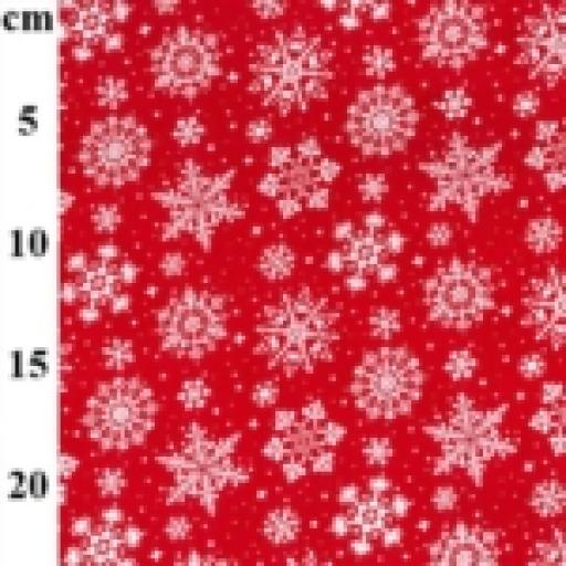 Snowflake Christmas polycotton fabric - red