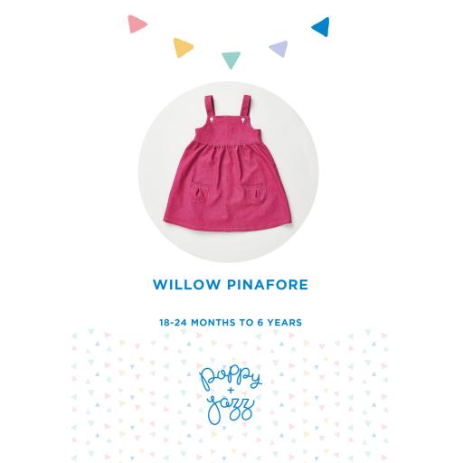Willow Pinafore dress pattern-woven girls Poppy and Jazz patterns