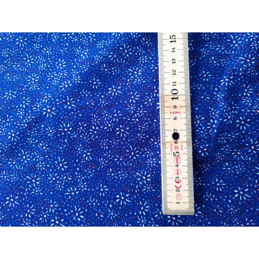 Royal blue abstract fireworks floral viscose fabric Ideal for summer clothing and dressmaking-free postage